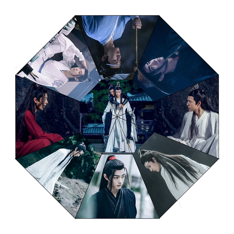 Wei WuXian Lan WangJi Чэнь Цин Лин автоматический зонтик не прирученный Xiao Zhan Wang Yibo анти-УФ Зонт коллекция вентиляторов
