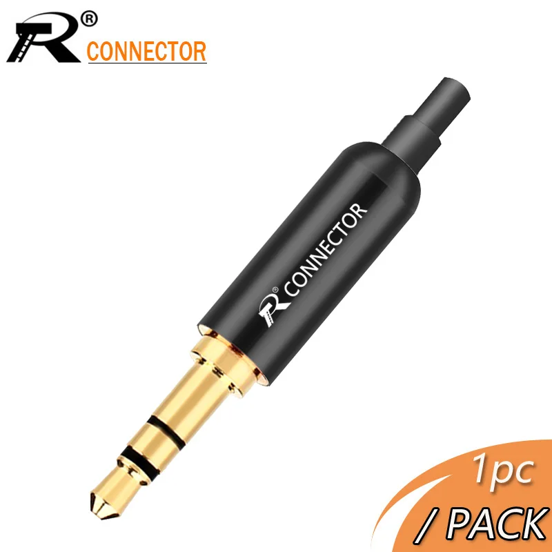 Earphone-Plug Tail-Plug-Clamps Wire-Connector Jack-3.5 Stereo Aluminum 3-Pole 1pc 