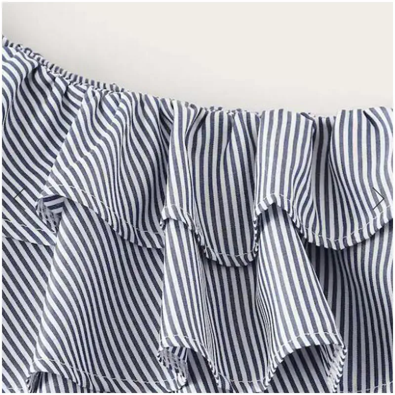 Plus Size Sexy One Shoulder Irregular Women Camis Tops 3XL 4XL Summer Layered Ruffle Striped Tanks Blusas Party Female