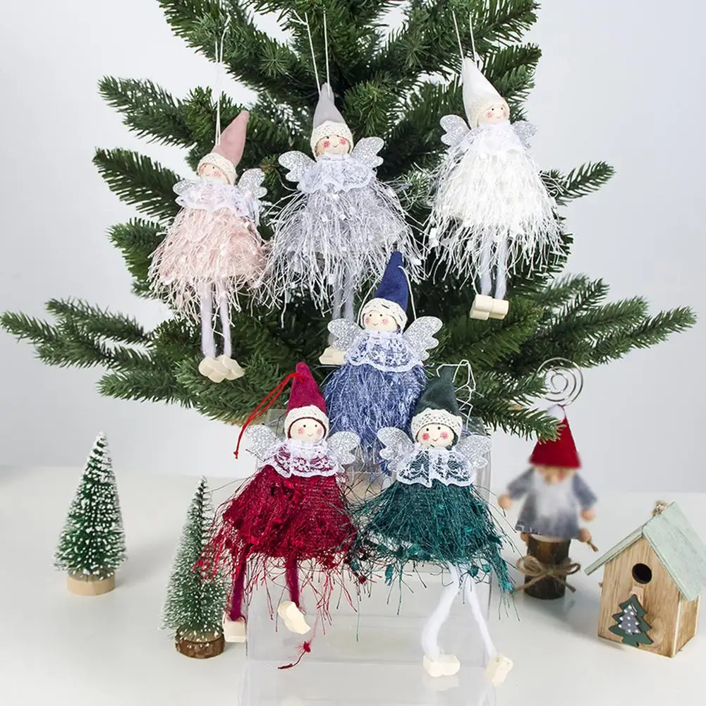 Рождественская кукла на дерево, украшения, милый шерстяной ангел, кукла, игрушки, рождественский подарок для украшения дома# EW