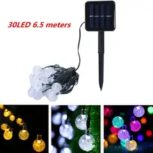 6.5M 30LED Solar Powered Bubble String Lights Garden Home Party Night Light Colorful IP43 Waterproof Decoration Bulb Light