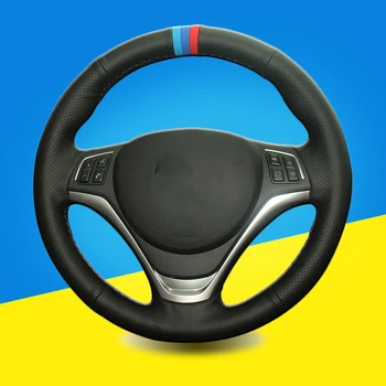 

Auto Braid On The Steering Wheel Cover for BMW X1 2014 2015 DIY Interior Accessories Car Braid Steering Wheel Cover Car-styling