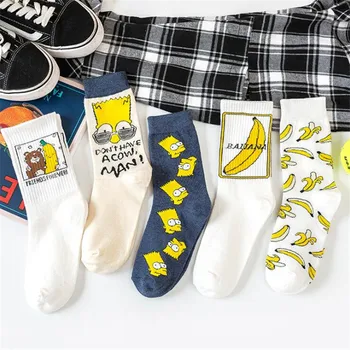 

Simpson Cotton Women Men Cartoon Crew Funny Socks Fashion Cute Unisex Casual Men Happy Simpsons Socks Female Girl Meias Sokken