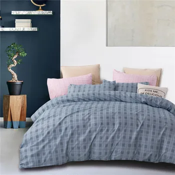 

2/3pc Fashion Classic Plaid Bedding Set Twin Queen King Bed Linen Soft Brief Duvet Cover Set Pillow Case Home Textile For Adult