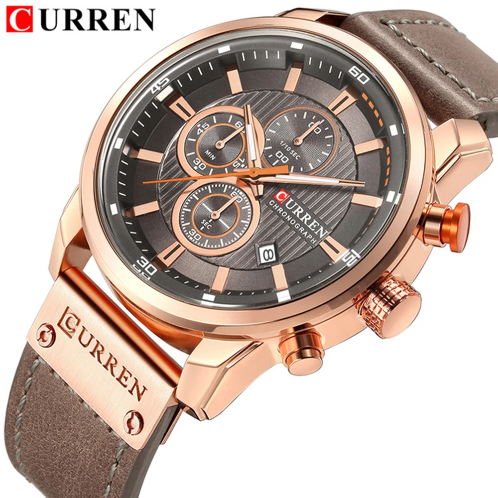 CURREN Luxury Brand Men Sports Watches Analog Digital Leather Strap Military Watch Man Quartz Clock Relogio Masculino Relogio