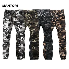 Мужские камуфляжные штаны для бега, хлопковые узкие шаровары, Осенние повседневные мужские штаны, Военный стиль, армейские тактические штаны 5XL