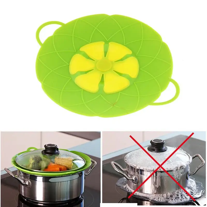 Green Корейские кухонные крышки для приготовления пищи, водонепроницаемые от брызг, пыленепроницаемые, термостойкие силиконовые крышки для кастрюль - Цвет: Green