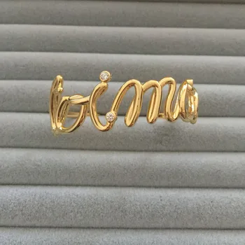 

Baoyocn Brand 925 Sterling Silver Yellow Gold Color Letter Toimoi Open Cuff Toi Et Moi Bangle Women Fashion Bracelet Jewelry