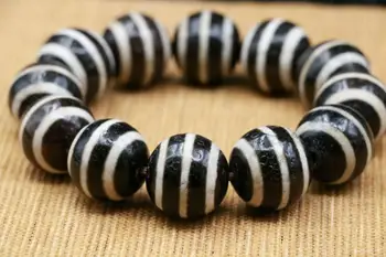 

Magic Power Tibetan Old Agate 3 Stripes Totem dZi Bead Bracelet Bangle 2.0CM Amulet LKbrother Talisman Treasure