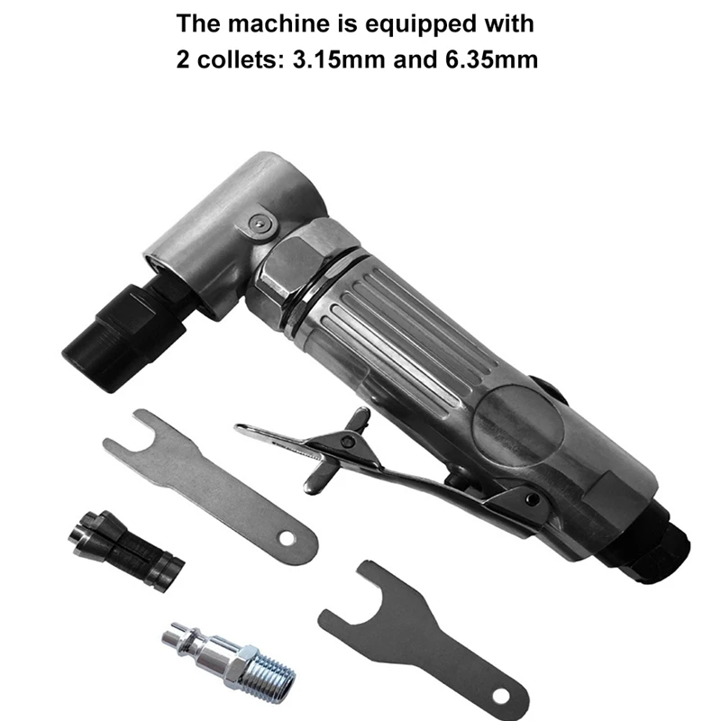Hot XD-1/4 inch Air Angle Die Grinder 90 Degree Pneumatic Grinding Machine Cut Off Polisher Mill Engraving Tools Set With Spanne