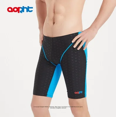Men Sharkskin Waterproof Chlorine Resistant Training Swim Trunks Boys Racing Professional Competition Swim Jammer Boxer Briefs