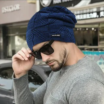 

Skullies Beanies Winter Hats For Men Scarf Knitted Hat Women Gorras Warm Soft Neck Male Bonnet Beanie Hats Cap T3