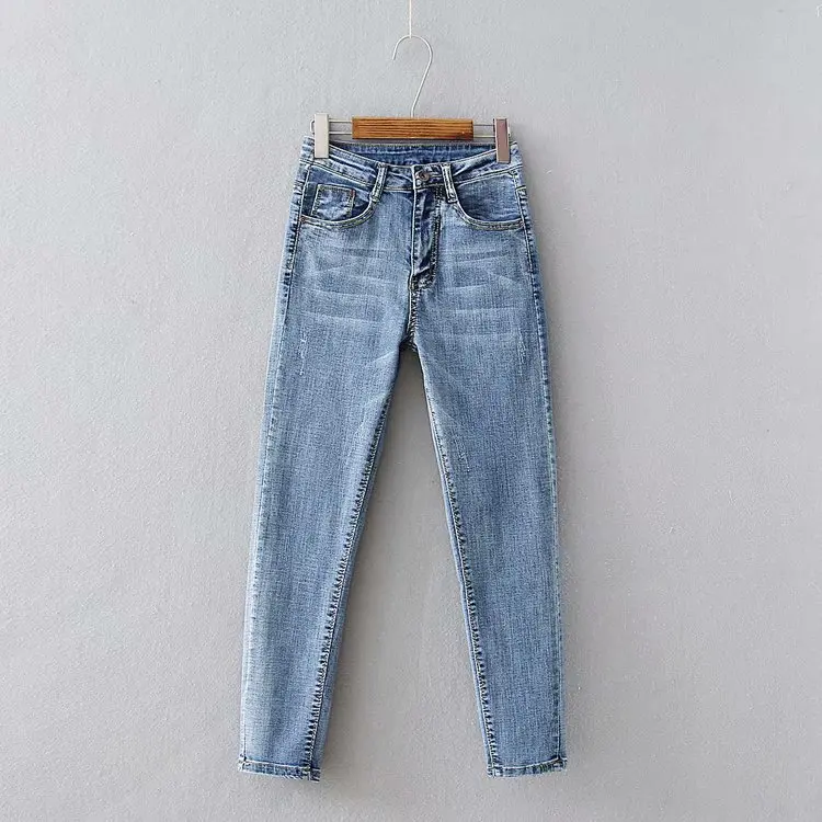 Весенний стиль, Европейский и американский стиль, женское платье, стиль стирки, высокая талия, стройнящие, облегающие, эластичные джинсы, брюки K2535