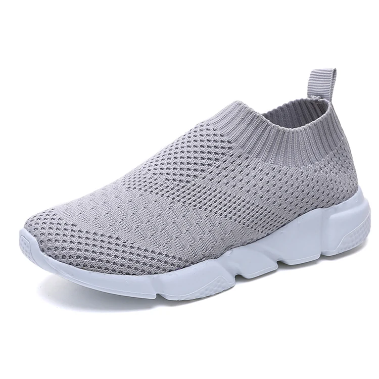 Women Shoes Plus Size Sneakers Women Breathable Mesh Sports Shoes Female Slip On Platform Sneakers White Knit Sock Shoes Casual 10