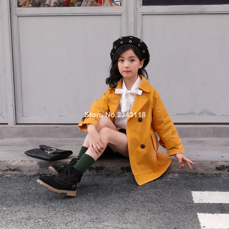 

Girls Coat Spring Jacket For Girls Solid Girls Trench Elegant Children's Jackets Autumn Teen Clothing For Girls 6 8 12 Years