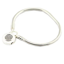 QANDOCCI ювелирные изделия из стерлингового серебра 925 пробы, гладкий серебряный браслет с фирменным замком, браслеты для женщин, сделай сам, подходит для шарма