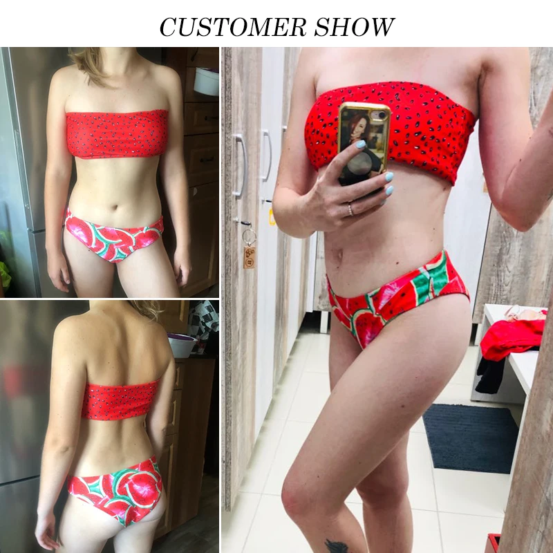 In-X Watermelon swimsuit female Sexy knot bikinis mujer Push up swimwear women bathers Summer beach wear bathing suit new