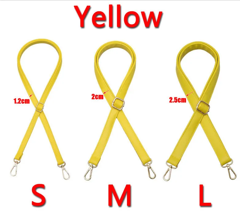 Yellow 4 металлических цвета! Diy Регулируемая сумка ремешок Замена овчины ПУ кожа Наплечные ремни для сумки, сумки, кошелек Длинные ремни - Цвет: Yellow