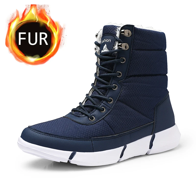 

Winter Boots For Men Shoes Waterproof Warm Plush Snow Boots Mans Footwear Chaussure Homme Light Winter Shoes Unisex Size 36-48