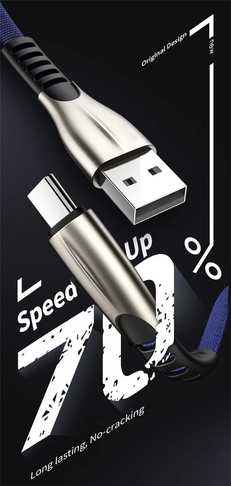 Кабель Usb type C Quick Charge QC 3,0 Для huawei p30 p20 lite mate 30 20 honor 20 9x p smart z black shark 2 плоский кабель-лапша