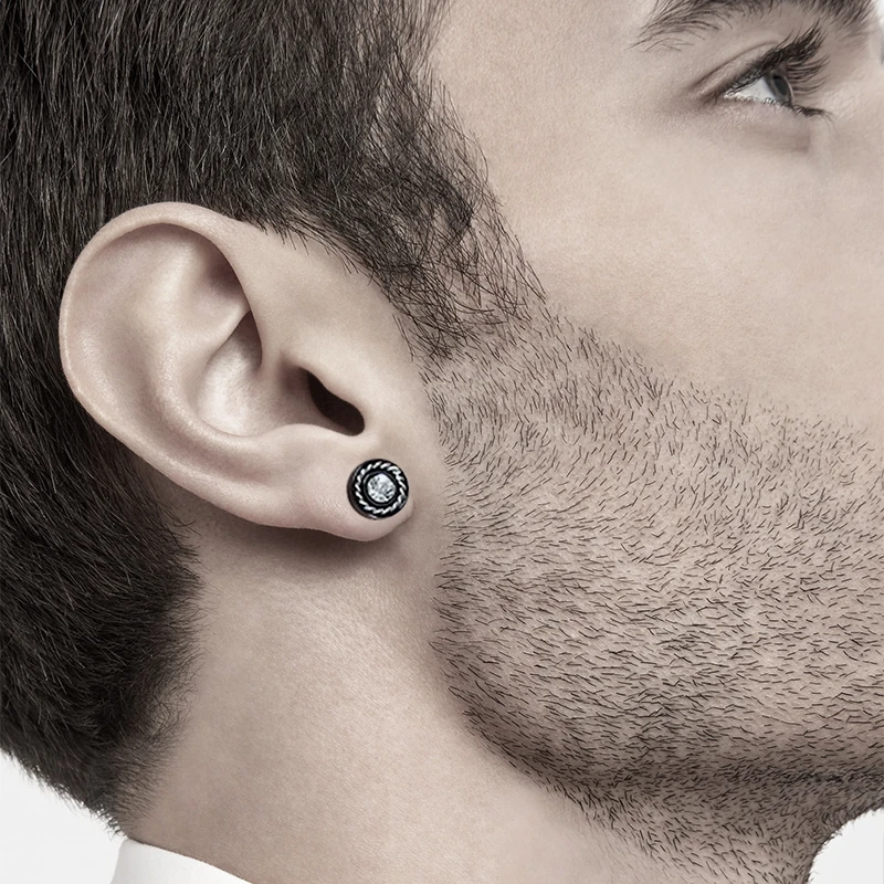 de tuerca de moda coreana para mujer, joyería de acero inoxidable simple que combina con todo, redonda de circón, hip hop| | -