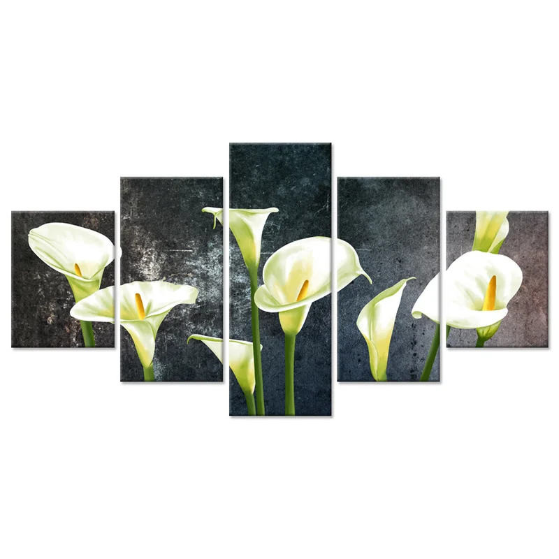 Yellow Calla Lily Home Decor Poster Beautiful Flowers Print Canvas 