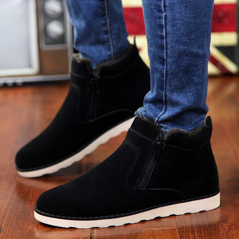 Мужские теплые зимние ботинки Velert повседневная износостойкая обувь на резиновой