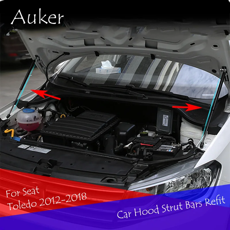 Фото Для Seat Toledo Характеристическая вязкость полимера KG3 2012-2018 передняя крышка капота двигателя поддержка гидравлический стержень, пружинный упор шок баров кронштейн авто-Стайлинг №1