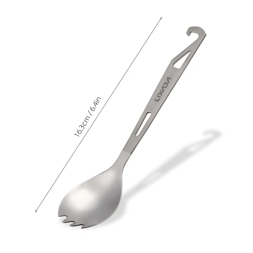 Lixada titanium Spork с открывалкой для бутылок, легкая ложка для ужина на открытом воздухе, вилка для путешествий, кемпинга, альпинизма, походная посуда