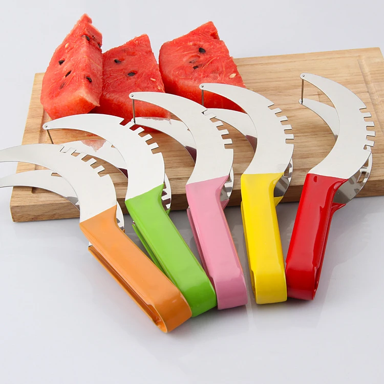 1PC Yellow 4PCs wonder cutting stainless steel watermelon slicer high-grade European American style fruit vegetable tools kitchen gadgets - Цвет: 1PC Yellow