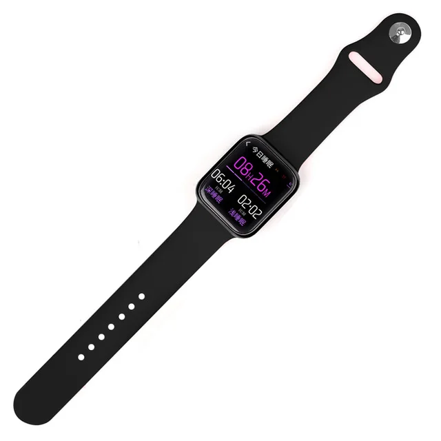 black P90 Smartwatch Passometer Sleep Monitor Heart Rate Fitness Tracker Men Women Full Touch Screen Waterproof Sport Smart Watch Band - Цвет: black
