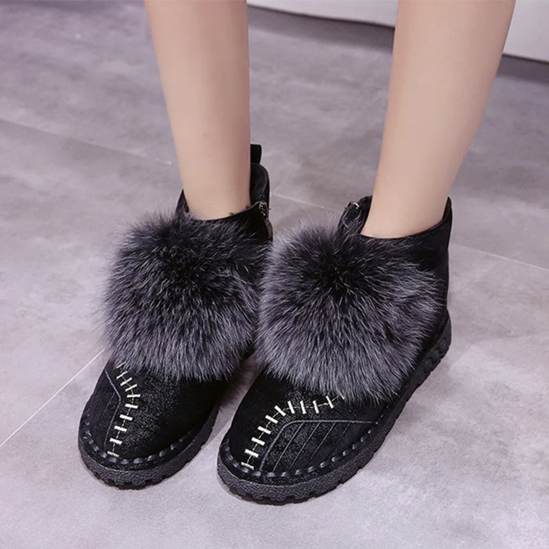 Winter Women Boots Platform Shoes Woman Snow Boots Female Ankle Boots Women Zipper Bota Feminina Comfortable Booties Footwear