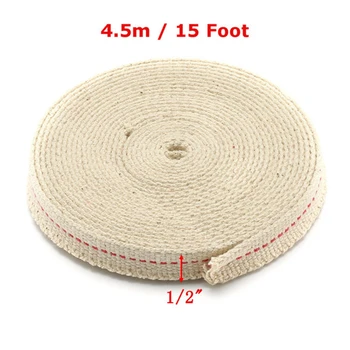 

4.5M Feet White Flat Cotton Useful Strong Flat Cotton Wick Core For Kerosene Burner Stove Lighting Lantern Oil Lamp Accessory