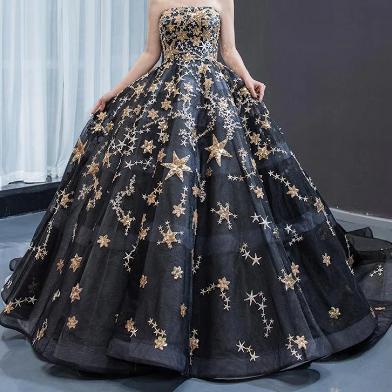New Style Sequins Stars Quinceanera Dresses Black Strapless Puffy Masquerade Ball Gowns Sweet 16 Dress Vestidos De 15 Anos Quinceanera Dresses Aliexpress