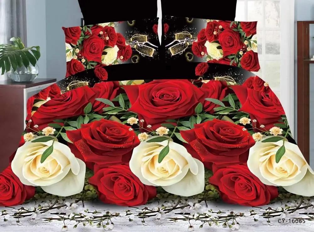 Glamour peony 17 горячая Распродажа новые 3D постельные принадлежности Реактивная Печать Цветы Узорчатое одеяло покрывало простыня, наволочка 4 шт - Цвет: Glamour peony
