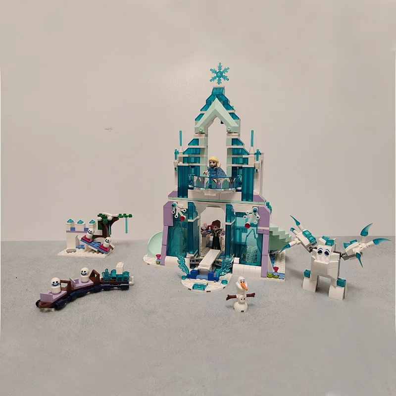 731pcs Snow World Series The Elsa`s Magical Ice Castle Set girls Building Blocks Bricks Toys Girl friend compatible with 41148