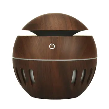 

Wood Grain Aroma Diffusers Ultrasonic Cool Mist Humidifiers Air Purifiers LED Change Night Lights