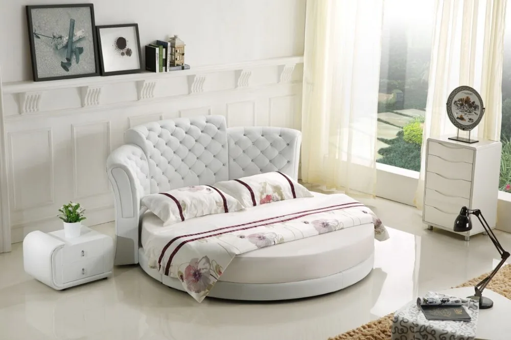 Мебель для спальни Лидер продаж современный стиль Романтический круглый черный серый белый диван-кровать