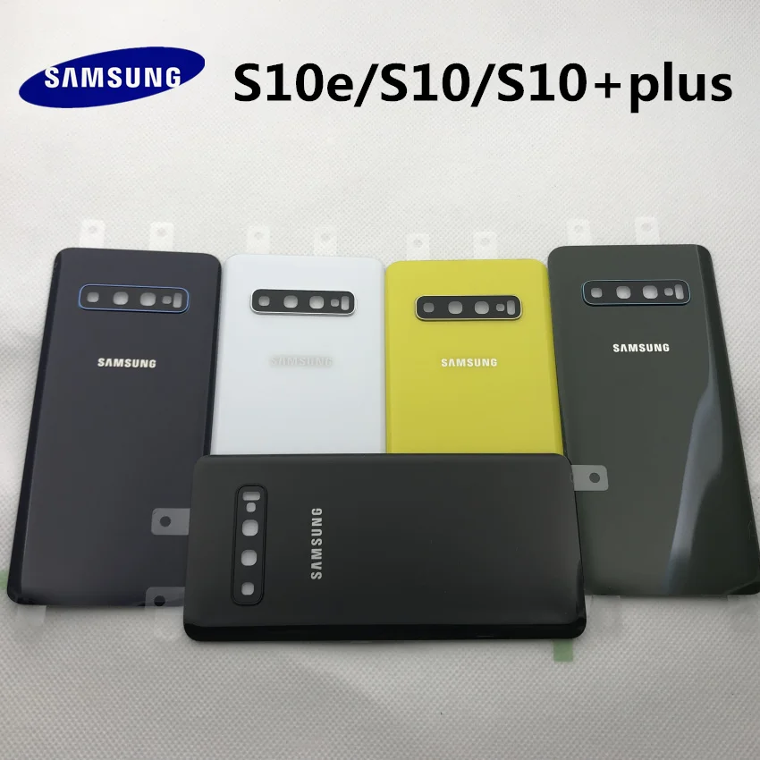 Чехол для samsung Galaxy S10e G973 S10 G970 S10+ plus G975, Задняя стеклянная крышка для батареи, чехол на заднюю дверь с наклейкой+ Инструменты