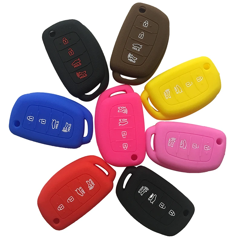 

Silicone Protector Skin Holder Car Key Cover for Hyundai Santa Fe Sonata I45 I40 Ix35 Mistra Elantra Tucson Car Key Case Cover