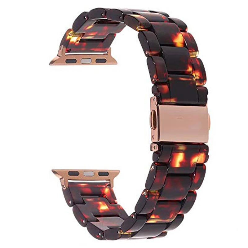 Red black Смола Watcband ремешок для наручных часов Apple Watch 4/5 браслет для наручных часов iwatch, ремешок 44/40/38/42 мм, версия 5 4 3 2 1 Керамика часы ремень аксессуарами - Цвет ремешка: Red black
