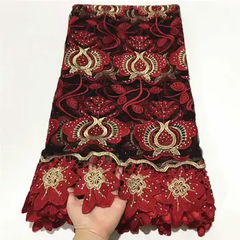 

African Lace Fabric 2020 High Quality Lace Tulle French Fabric Cream Nigerian Lace Fabrics Embroidered Fabric For Sewing ZQA11