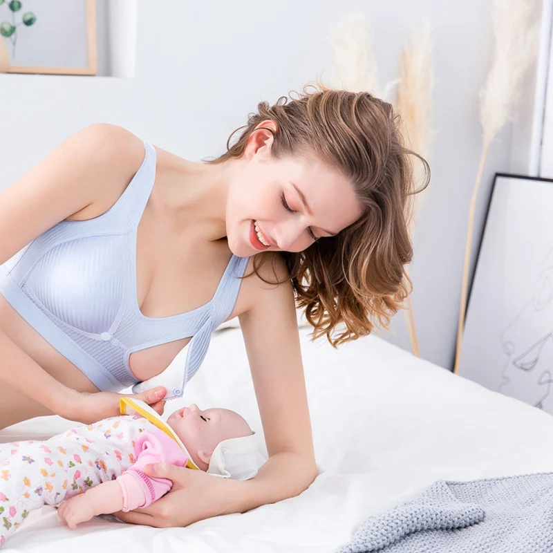Fashion maternity bras Pregnant Woman Nursing bras Underwear Anti-sag Gather Front Button Breastfeeding Maternity Bra