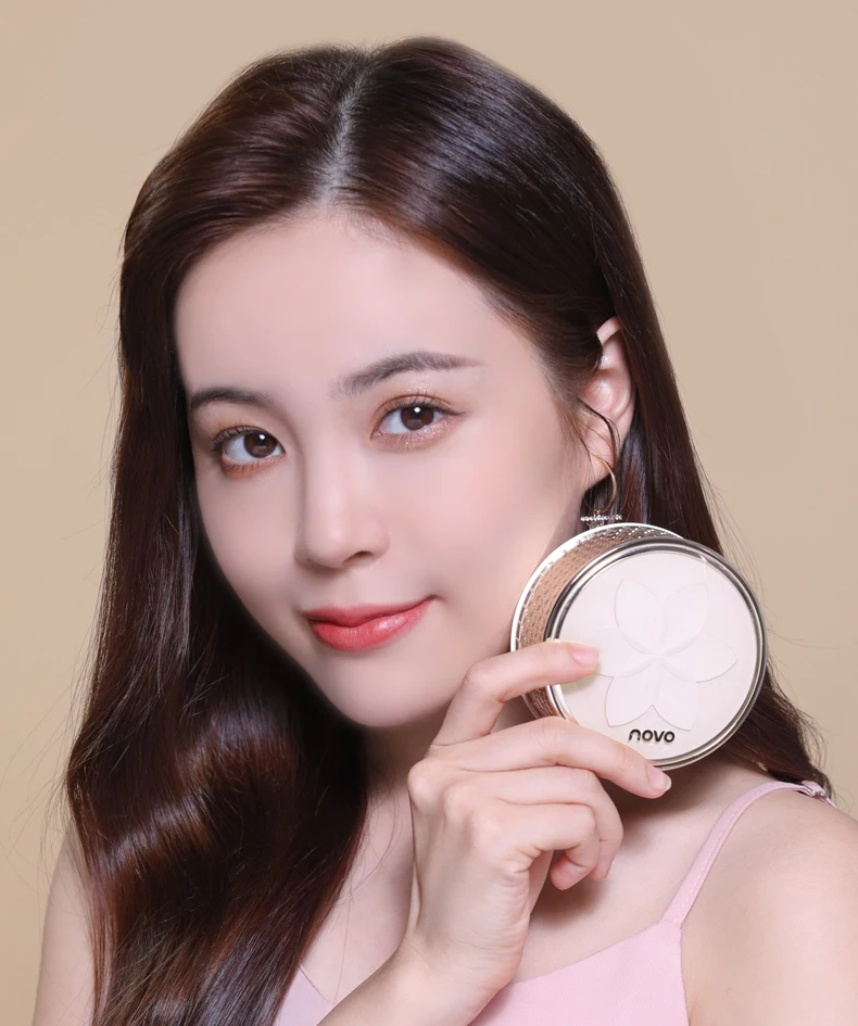Fixou o Ajuste Duradouro do Revestimento da Cara do Controle Transparente do Óleo da Composição com Sopro o pó Solto Matte Liso Impermeável Cosmético 2 O pó solto matte liso fixou o