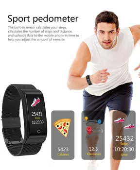 

Smart Bracelet Wrist Watch Metal Sports Fitness Heart Rate Tracker Blood Pressure Waterproof IP67 For Men Women 2020