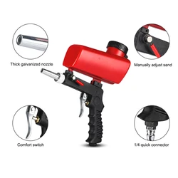 Pistolet de sablage à gravité Portable 90psi, outil pneumatique, petit pistolet de pulvérisation de sable réglable 