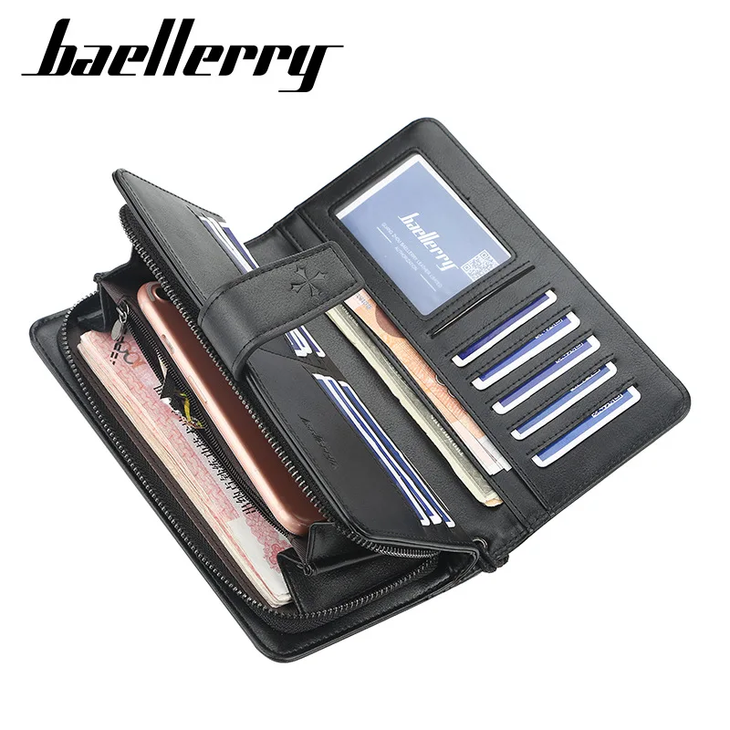 Бумажник для мужчин baellerry Длинный кошелек деловые мужские кошельки из искусственной кожи кошелек для мужчин клатч держатель для карт carteira masculina MWS298