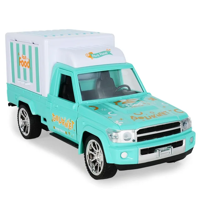RC car Electric light music remote control dessert car Four-way stall cart Children's play house simulation ice cream car toy 5