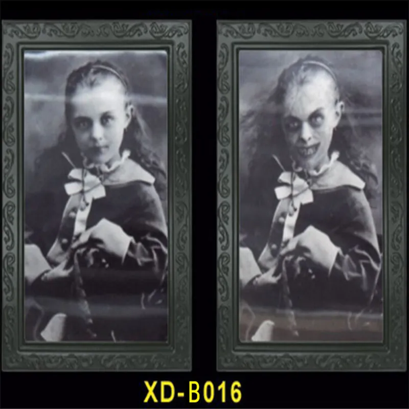 38*25 см 3D Призрак фоторамка Ужасы картины трансформировать лицо страшная маска рамка дом с привидениями бар декор для Хэллоуина, вечеринки - Цвет: B016