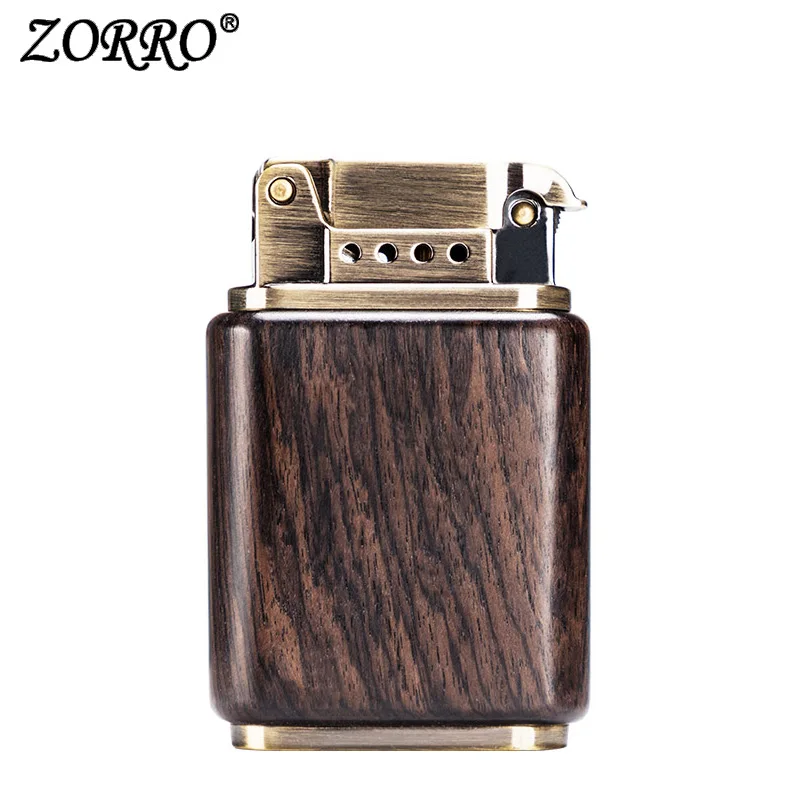 Зажигалки не ZippoNew Зажигалка Зоро креативный деревянный Огненный Дракон песок колесо ретро характер Керосин Зажигалка для мужчин - Цвет: Ebony color